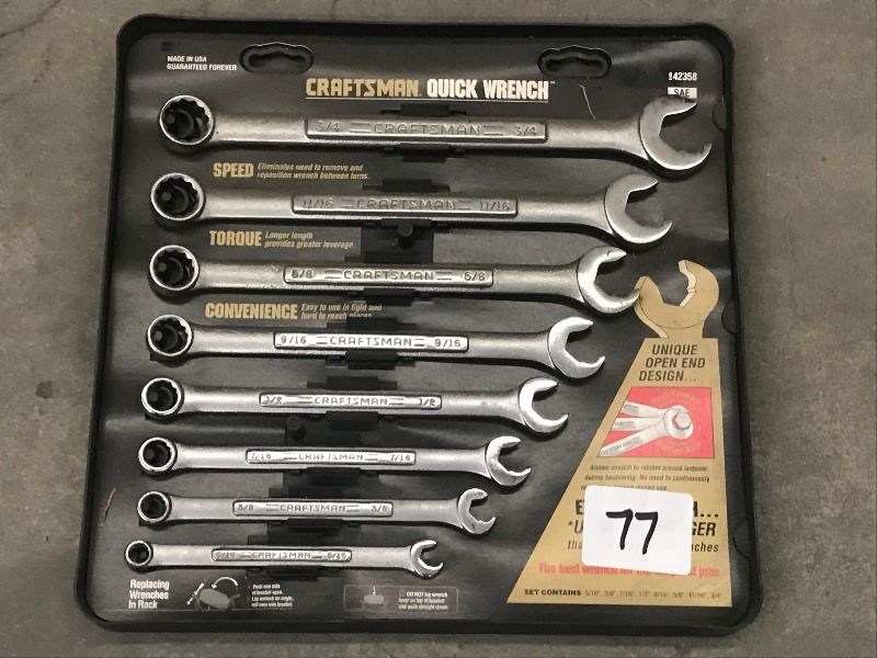 lot 77 image: Unused Craftsman SAE Quick-Wrench S...