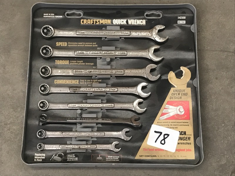 lot 78 image: Unused Craftsman Metric Quick-Wrenc...