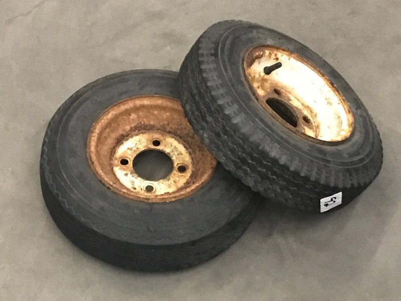 lot 92 image: (2) 4.808 Trailer Tires On 4-Lug W...