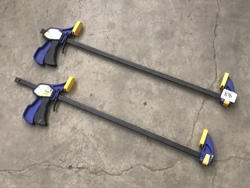 lot 106 image: (2) Irwin 36 Bar Clamps, Like New ...