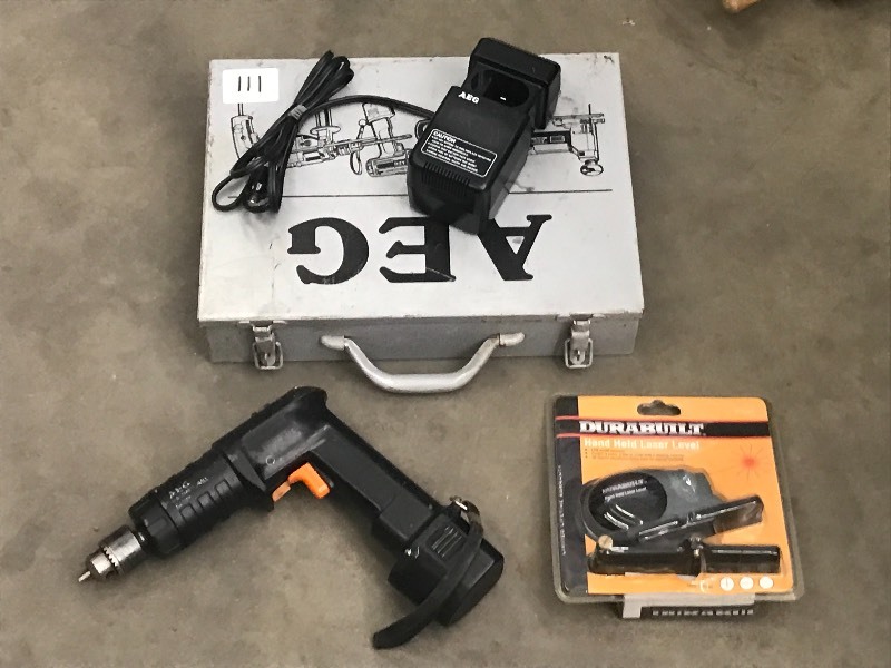 lot 111 image: Lot Of Laser Level & AEG Cordless ...