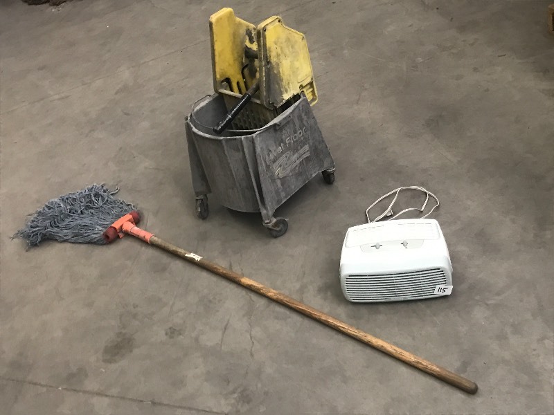 lot 115 image: Lot Of Mop Bucket With Mop & Holme...