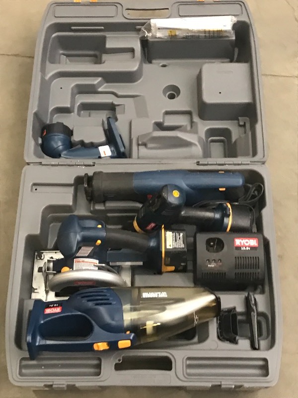 lot 117 image: Ryobi 18Volt Cordless Tool Set, As ...