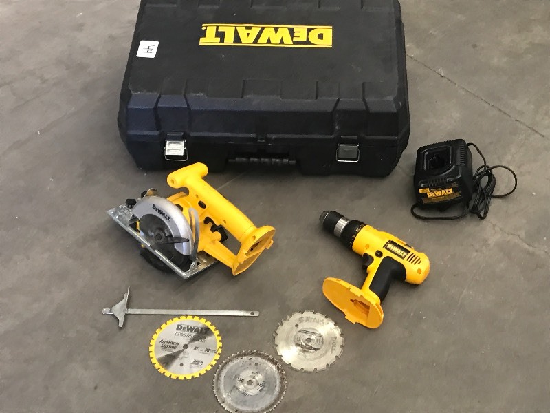 lot 144 image: DeWalt Cordless 18Volt Saw & Drill ...