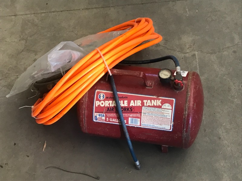 lot 172 image: 5-Gallon Portable Air Tank With (2)...