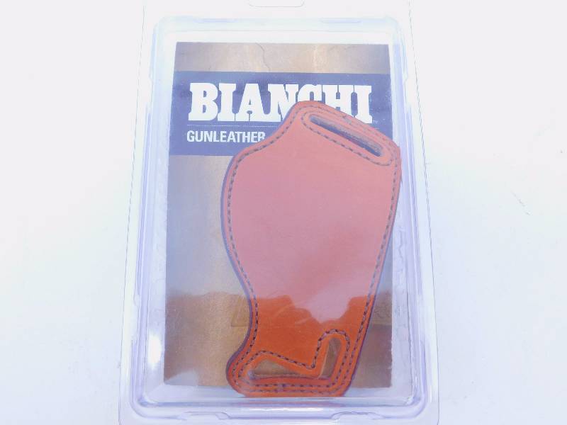lot 7 image: Bianchi #101 Foldaway Waistband Holster SZ16 Large Frame Semi Auto Right Hand Plain Tan Leather