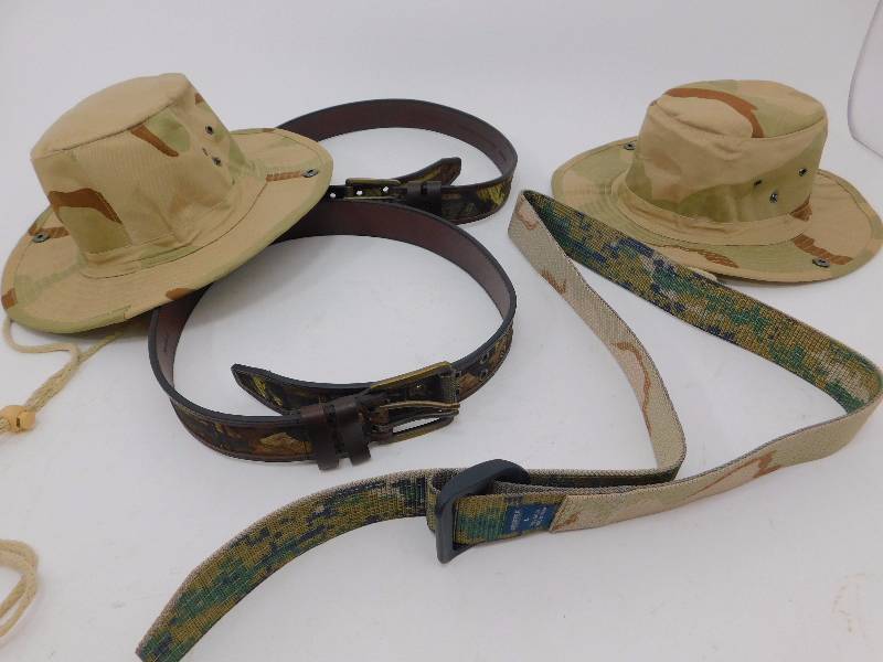 lot 17 image: 2 Hats and 3 Belts