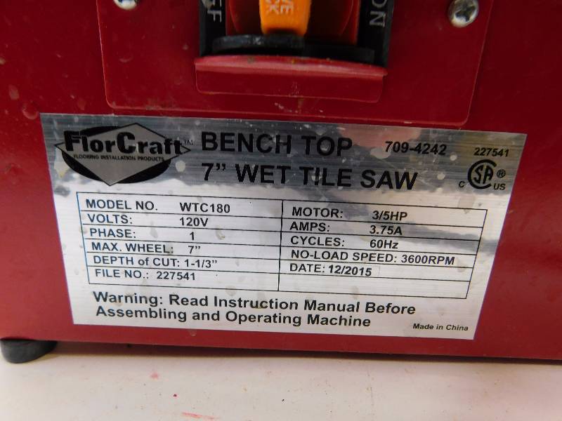 FlorCraft™ 7" Wet Tile Saw | Brand New and Used Hunting, Camping, and