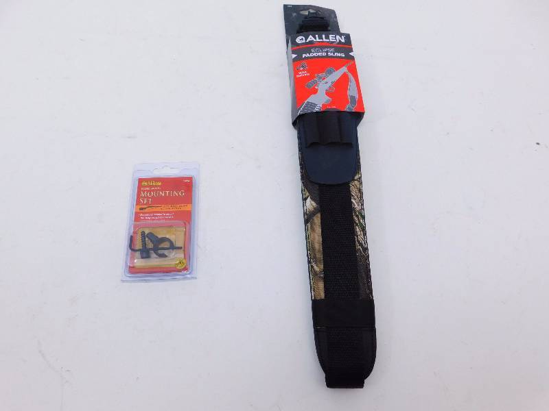 lot 115 image: (1) Allen Black Canyon Padded Quick Adjusting Sling Realtree AP Camo  0.0 and Allen Swivel Hardware For Lever Action Rifles