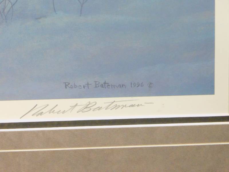 lot 1B image: Robert Bateman Edge of Night Timber-wolves Framed Print