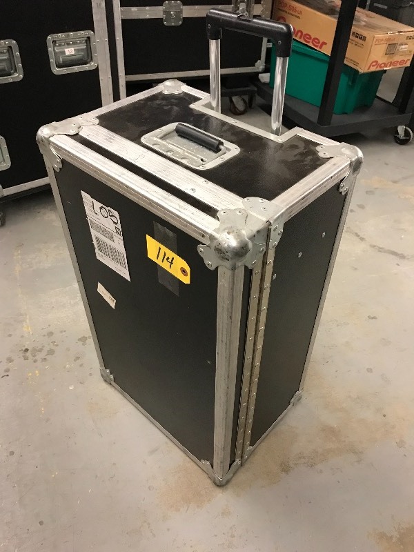 lot 114 image: R&R ROAD CASE WITH PROJECTOR