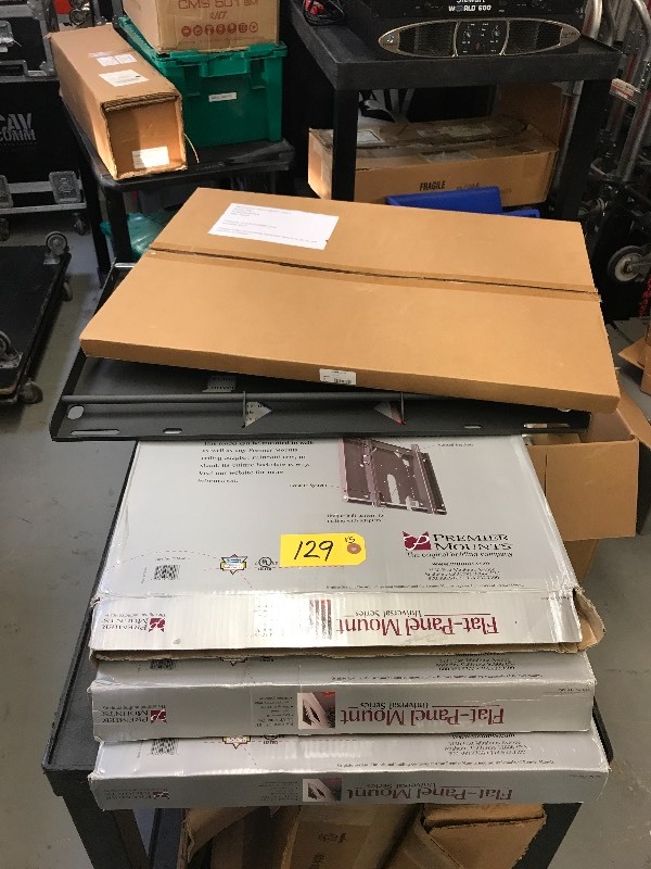 lot 129 image: LOT OF 5 TV  MONITOR BRACKETS