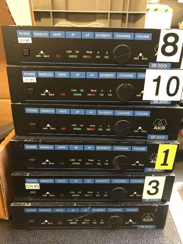 lot 134 image: BIN OF WIRELESS MICROPHONE EQUIPMENT