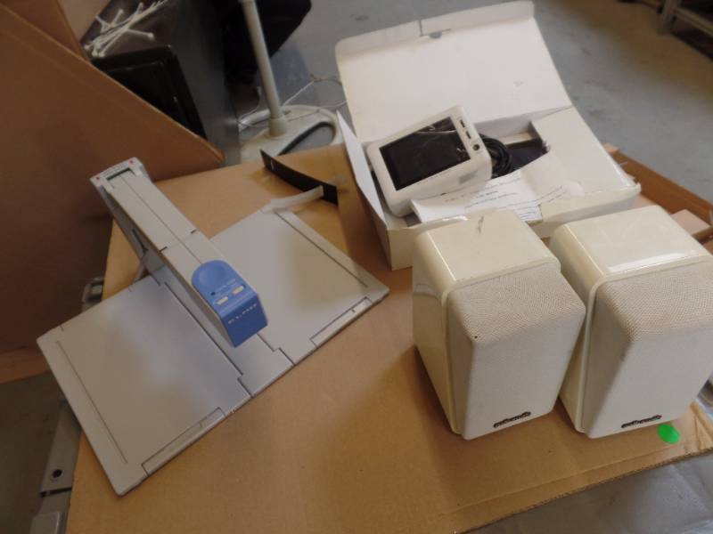 lot 211 image: COLOR MONITOR, VISUAL PRESENTER AND SPEAKERS