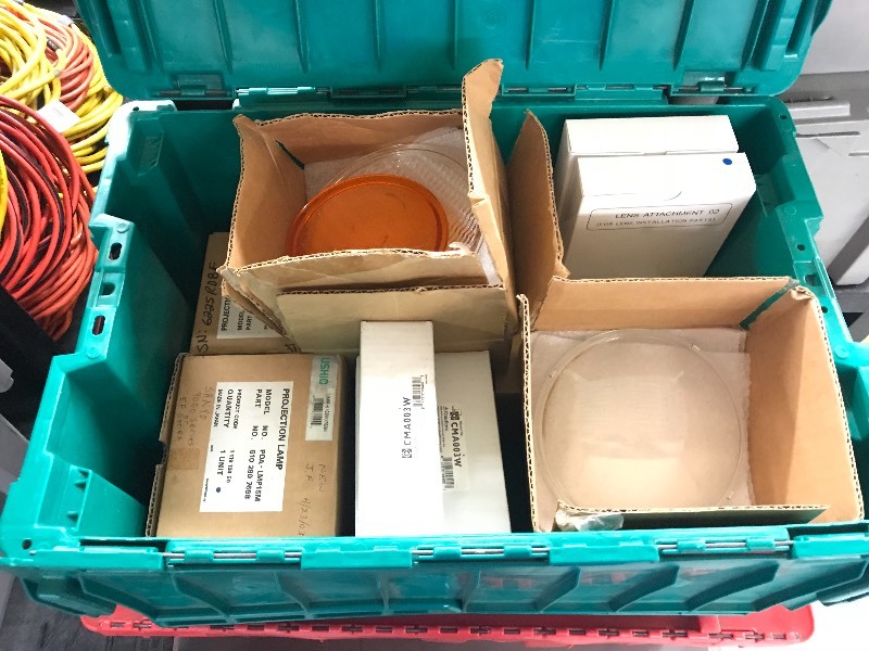lot 249 image: BIN OF LIGHTING PARTS