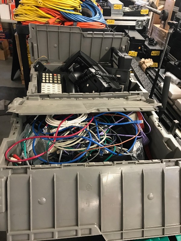 lot 254 image: 2 BINS FULL OF PHONE SYSTEMS