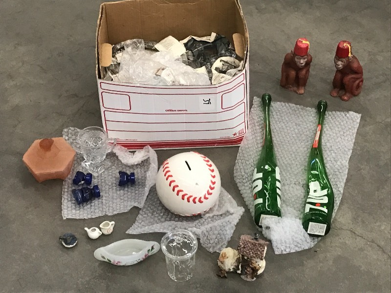 lot 39 image: Box Lot Of Assorted Glassware, Cand...