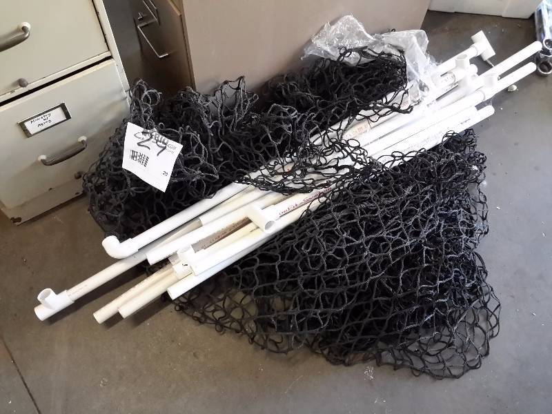 Soccer net and plastic supports