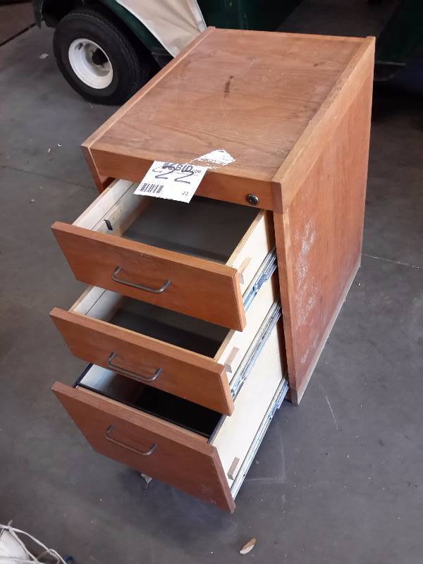 Wood Cabinet.. 2 drawers and letter size file drawer