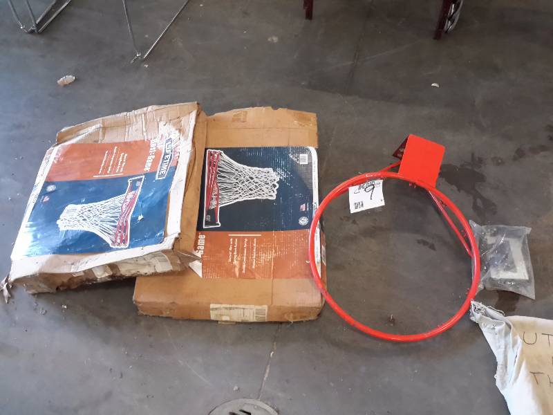 3 Basketball rims with 2 nets