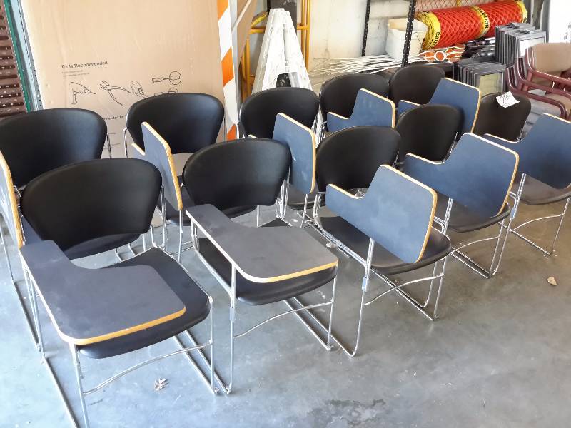 10 flip arm desks as pictured