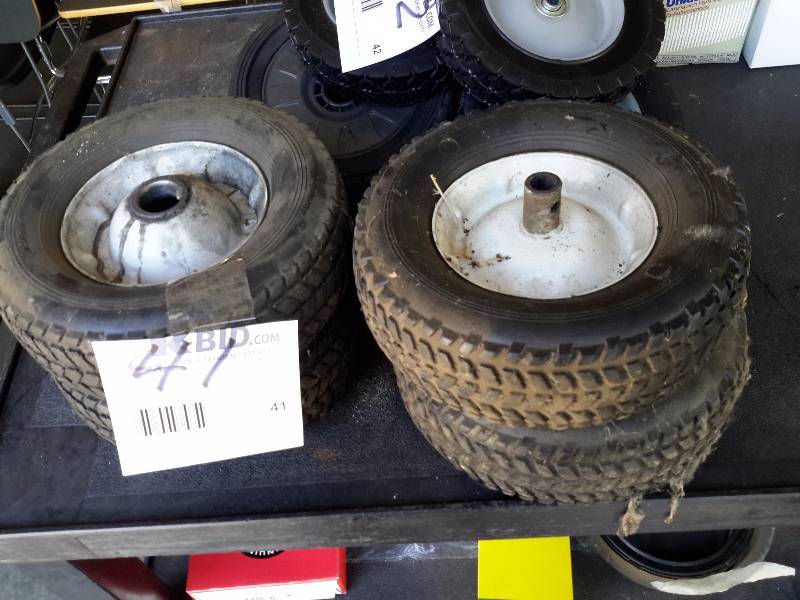 4, 10 in solid cart wheels with hubs
