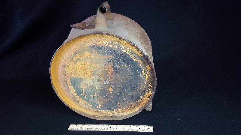 lot 222 image: Antique Running Board Gas  Oil Canteen