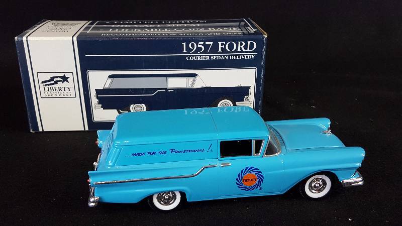 lot 290 image: Liberty 1957 Ford Courier Sedan Die Cast Metal Bank