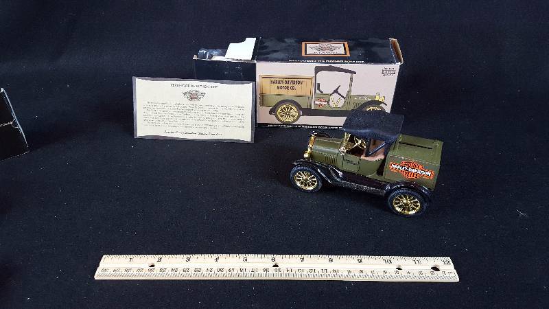 lot 321 image: Harley Davidson 1916 Studebaker Pickup Die Cast Bank
