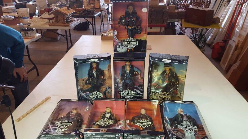 lot 343 image: (8) Barbie Harley Davidson Dolls NIB