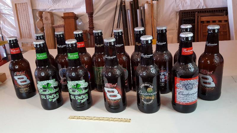 lot 348 image: (15) Large Budweiser Collectible Bottles