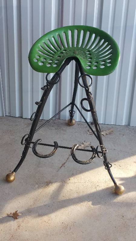 lot 177 image: Repurposed Tractor Seat Horse Tackle Chair