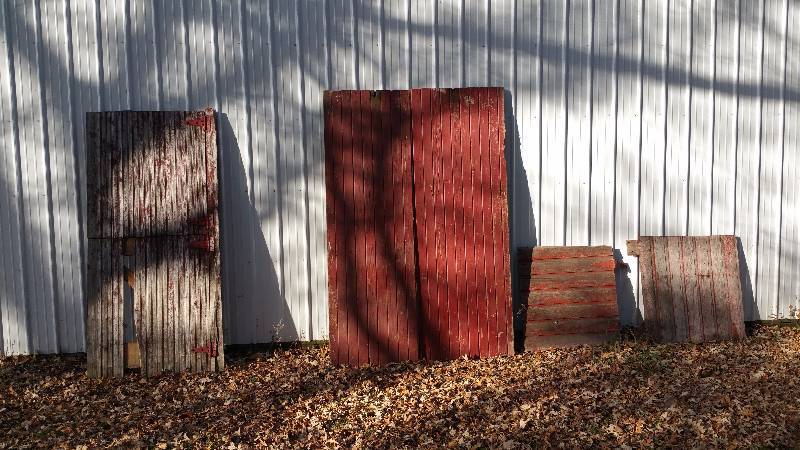 lot 169 image: Group of Old Barn Wood  Doors  Etc