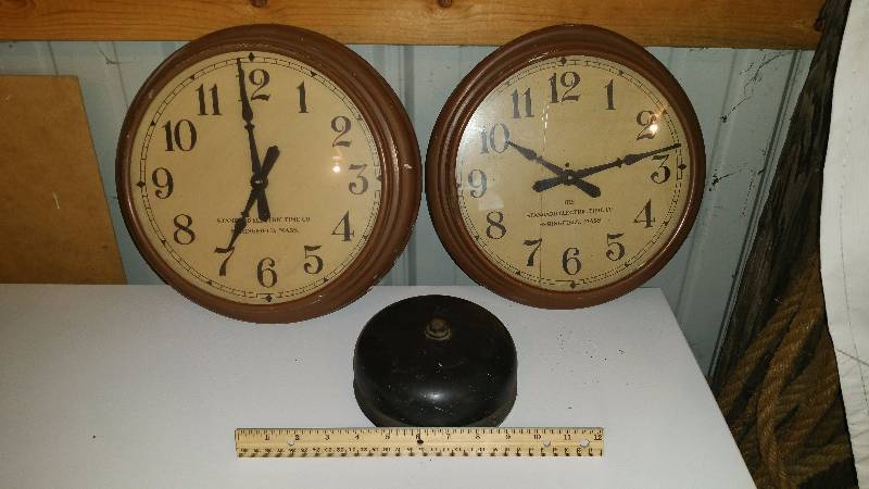 lot 165 image: Springfield Electric Wall Clocks & Bell