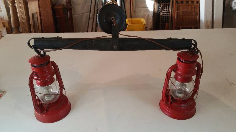 lot 162 image: Dietz Lanterns Repurposed Hanging Light
