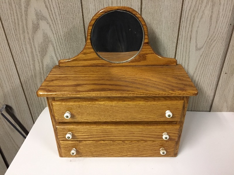 lot 39 image: Jewelry Box - Doll Dresser w Mirror