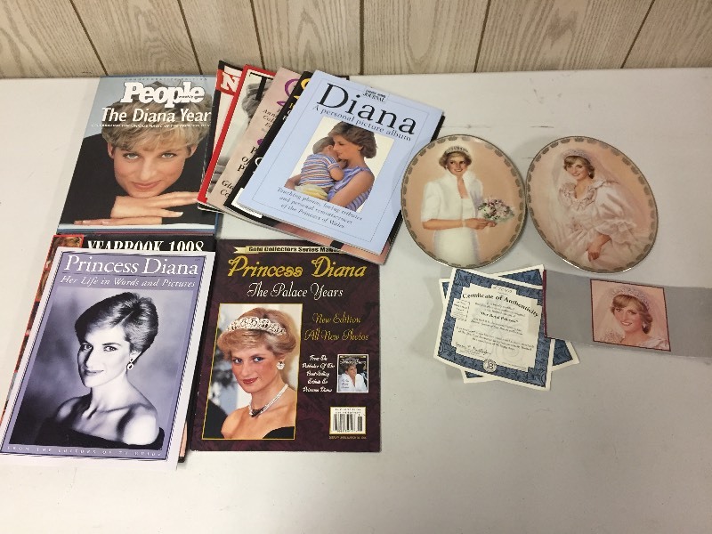 lot 48 image: Princess Diana Di Books, Plates, Mags