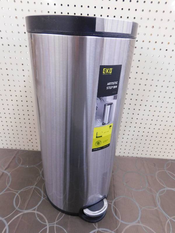 Artistic Round Step Bin 30L Silver
