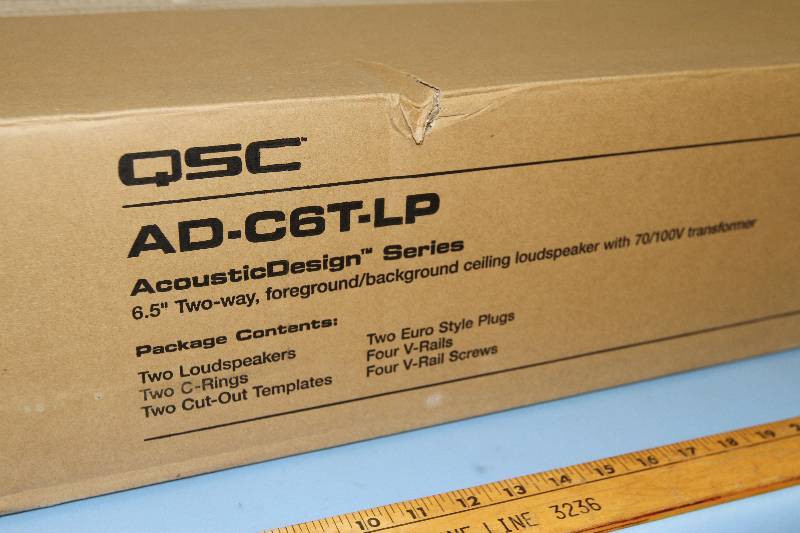 New Pair of QSC AcousticDesign-Series 6.5 Low Profile Small Format AD-C6T-LP Pro Audio Ceiling Speakers
