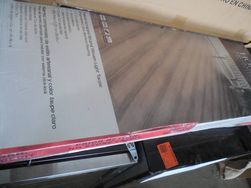 Hand Scraped Strand Woven Light Taupe 38 in. T x 5-18 in. W x 36 in. L Engineered Click Bamboo Flooring