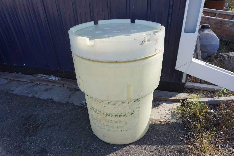 lot 12 image: Poly Over Pack 35 Gallon Flammable Waste Material Storage Barrel