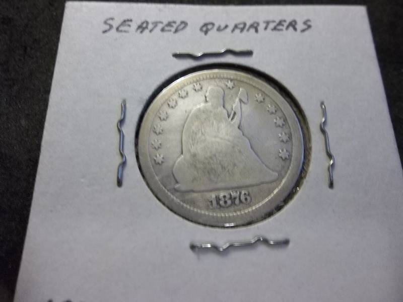 1876 CC Seated Quarter