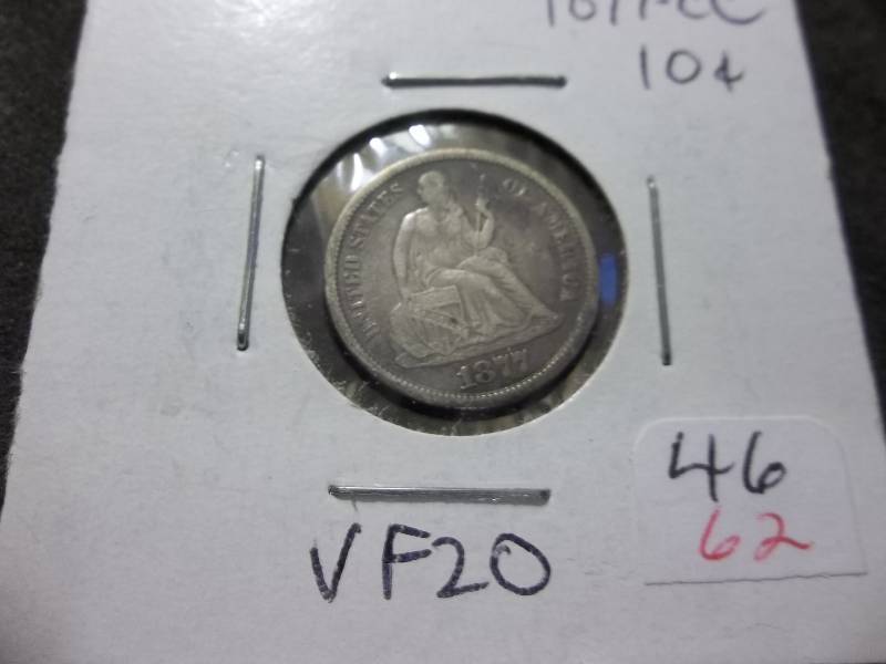 1877 CC Seated Liberty Dime