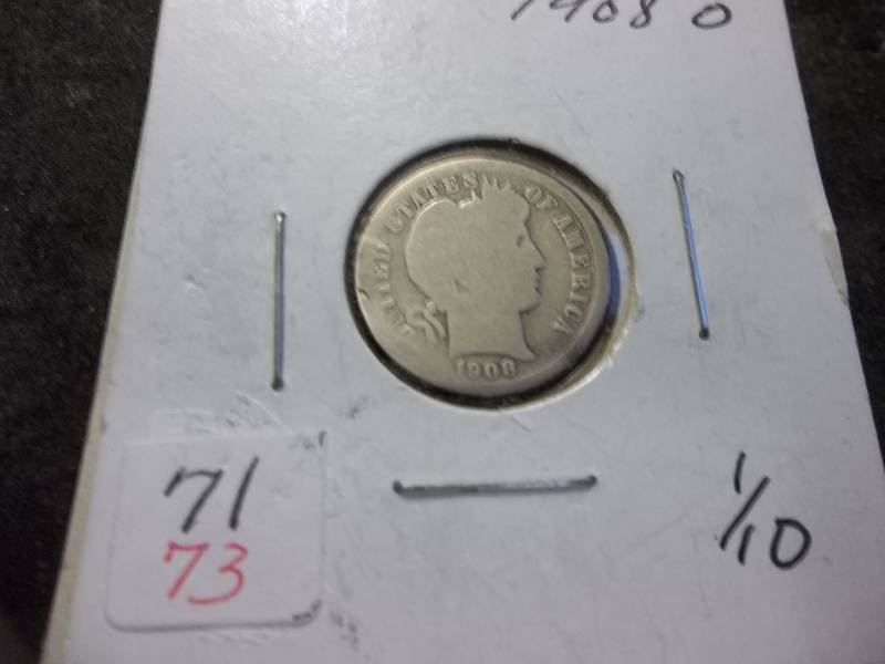 1908 O Barber Dime