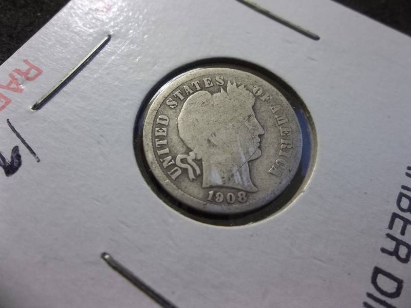 1908 D Barber Dime