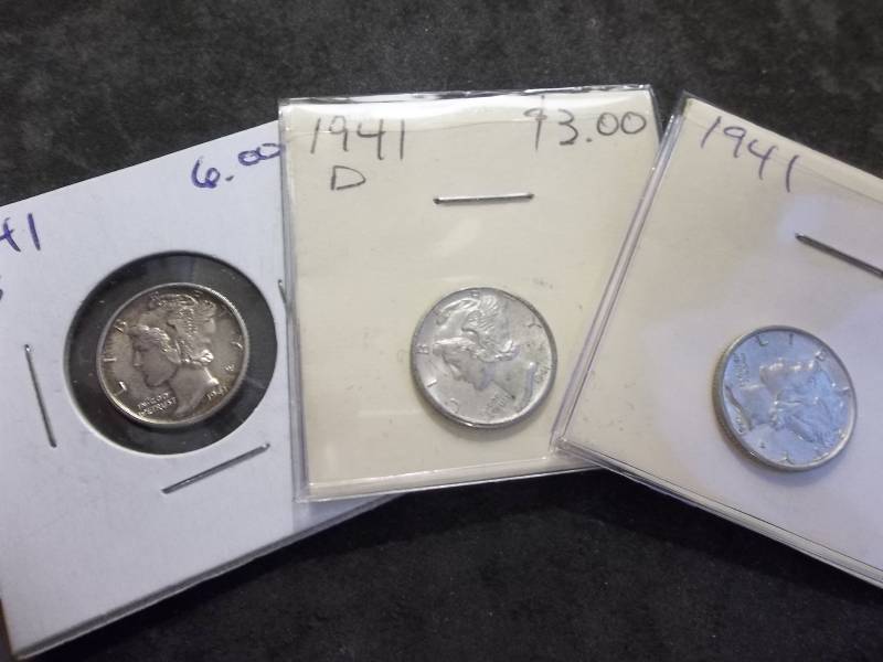 1941, 1941 D, 1941 S Mercury Dimes