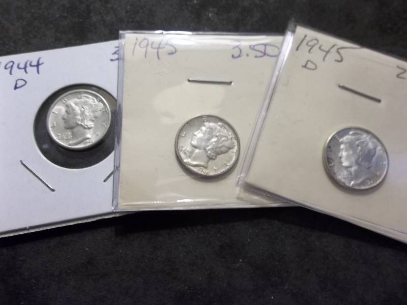 1944 D, 1945 D, 1945 Mercury Dimes