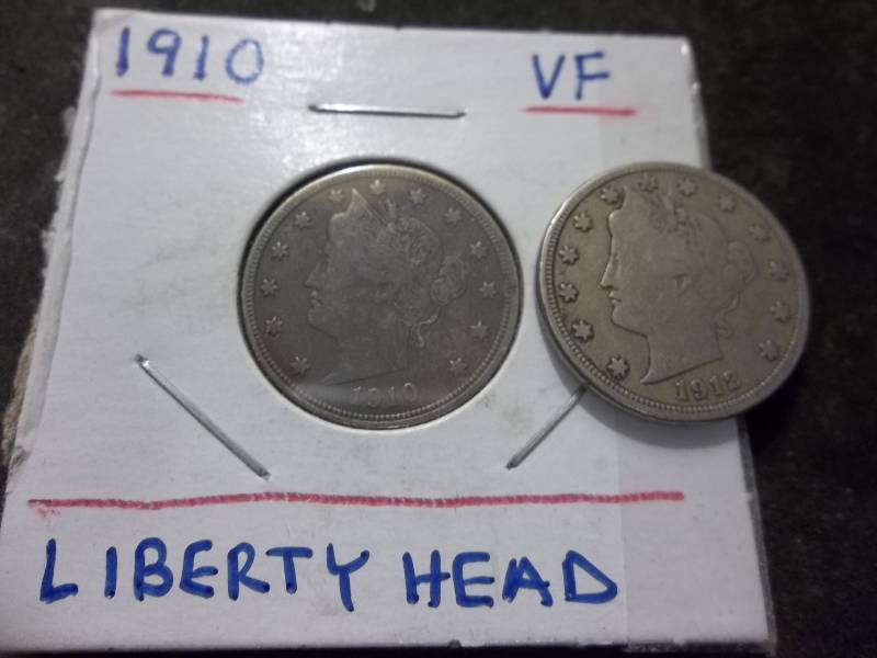 1910, 1912 D V-Nickels