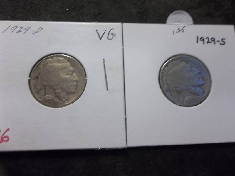 1929 D, 1929 S Buffalo Nickels