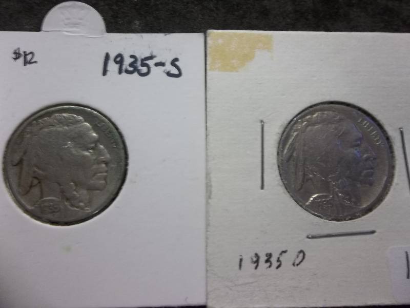 1935 D, 1935 S Buffalo Nickels